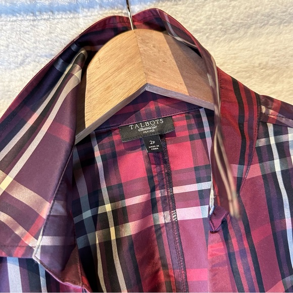 LAST CALL FINAL PRICE GREAT DEAL Petites Talbot's 100% Silk plaid Faux Wrap 2P - Picture 3 of 4